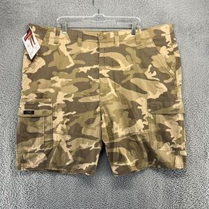 Wrangler Shorts Men's 46 Green Woodland Camo Cargo Relaxed Fit At Knee Work NEW